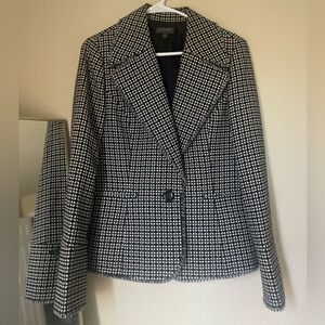 Classiques Entier Black and White Houndstooth Blazer Size 14